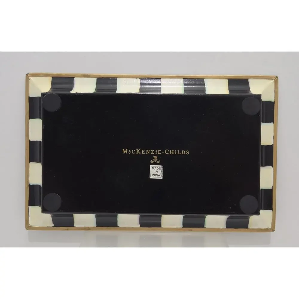Mackenzie Childs Trampoline Boutique Set Tissue Box/Trinket Tray/ Cotton Box Set